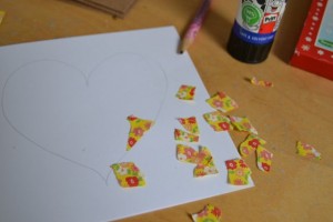 Paper mosaic children tutorial