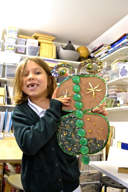 Children making mosaics