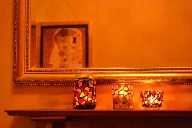 mosaic canldes and tealights